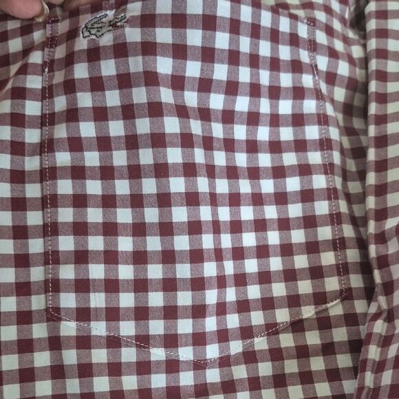 Lacoste Burgundy and White Checkered Shirt - Picture 13 of 16
